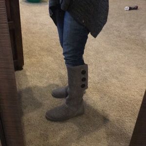 Gray Knit Ugg Boots, Size 8, Excellent Condition